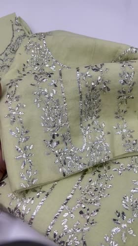 Rs 7500 Hand made mukesh semi formal shirt duppata