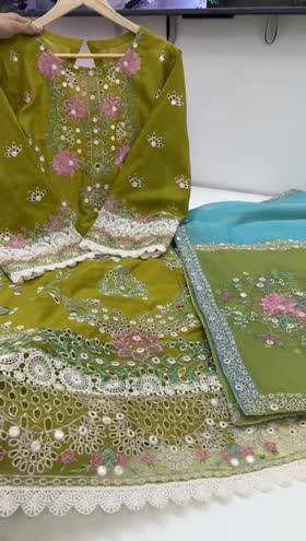 Rs 12500 Aneelas Stitched lawn Emb shirt Emb Duppata 3pc [LUX-14] [Dispatch Time 2 Months] ~ [Chest 22] [Length 44] LARGE