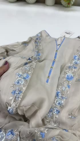 Rs 11000 sapphire luxury chiffon Emb 3 p Retail15990 ~ [Chest 23] [Length 39] XLARGE