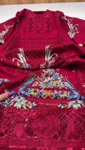 Rs 15500 Aneelas Luxury Lawn Emb Stitched 3 piece [Same Trouser] [ready dispatch] ~ [Chest 19] [Length 48] SMALL