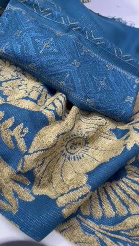 Rs 6950 Dastan peech leather Emb 3pc warm jacquard  shawl ( DS 8)