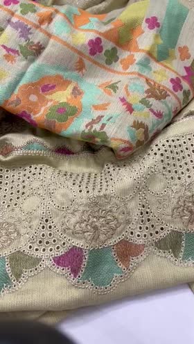 Rs 6595 Kehkashan by Riaz Arts Luxury Winter Emb Peach leather 3pc Multi Barosha Jacquard Shawl