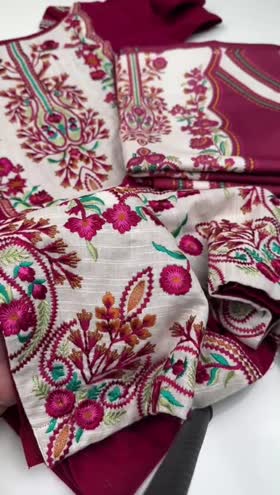 Rs 5800 Sahiba stitched Emb 3 pc ~ [Chest 20] [Length 49] MEDIUM