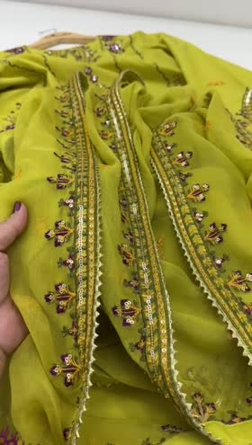 Rs 11500 Aneelas Eid launch lawn Emb shirt trouser chiffon Emb Duppata stitched 3pc [Dispatch date 20th March ] ~ [Chest 22] [Length 39] LARGE