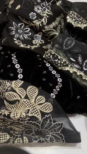 Rs 11000 Nureh Exluusive peech leather Emb 3pc new launch ( NE 185)