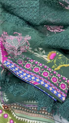 Rs 7450 Parishay viscose Emb 3pc chiffon  emb duppata new launch ( IW 7)